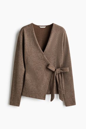 H&M Wickelcardigan - Braunmeliert