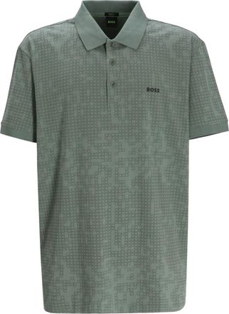 HUGO BOSS Green Printed Logo Polo