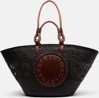 Stella McCartney Logo Large raffia basket bag