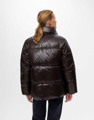 Vero Moda Sabrina giacca corta con chiusura a pressione marrone