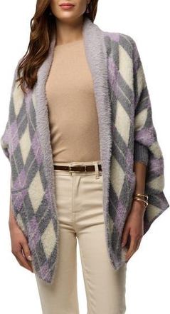 Saachi Argyle Eyelash Knit Cardigan in Grey at Nordstrom Rack