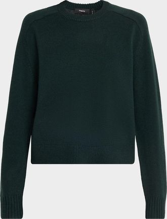 Theory Cashmere Cropped Crewneck Sweater
