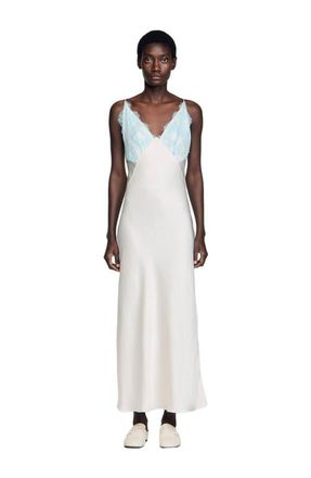 Sandro Lingerie-style maxi dress in Ecru at Nordstrom, Size 36 Eu