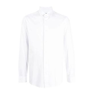 Emporio Armani ASV Lyocell-blend Jersey Shirt - Heren - Zakelijke Overhemden - Wit - 2XL - Katoen - Overhemden