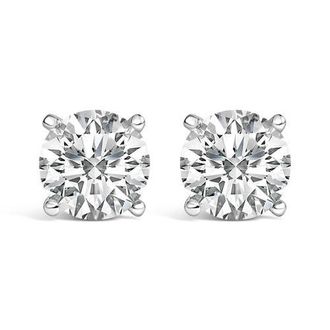 House of Brilliance 14K White Gold 2 1/2 Cttw Lab Grown Diamond Solitaire Stud Earrings at Nordstrom