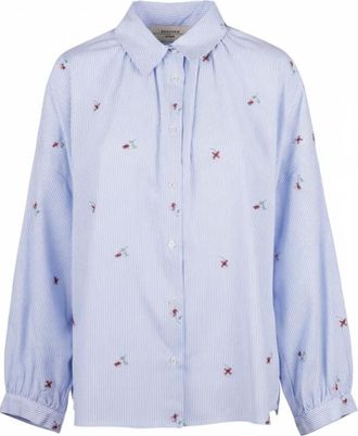 Max Mara Shirts, female, Blue, Size: XL Camicia Butterfly a righe