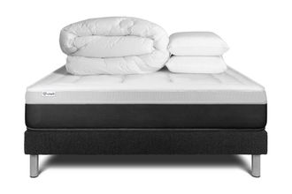 VITALIT Pack colch&oacute;n negro muelles y viscoel&aacute;stica 140 x 190