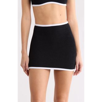 Hunza G Devyn 2-in-1 Swim Skirt/Tube Top in Black/White at Nordstrom