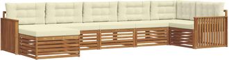 vidaXL Conjunto De Sof&aacute;s De Exterior 7 Uds. Natural Y Crema Vidaxl