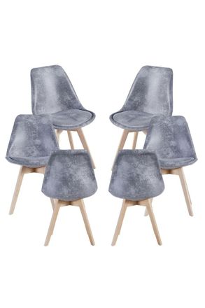 Regalos Miguel Packs Sillas Comedor - Pack 6 Sillas Synk Vintage - Gris Claro