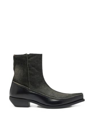 Diesel Black Sleek Pointed-Toe Boots