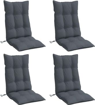 vidaXL Vidaxl - Cojines De Silla Respaldo Alto 4 Uds Tela Oxford Gris Antracita