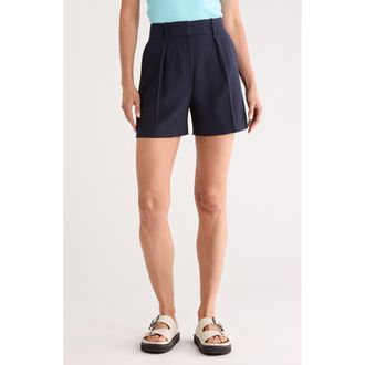 Theory High Waist Pleat Crepe Shorts in New Navy at Nordstrom Rack, Size 12