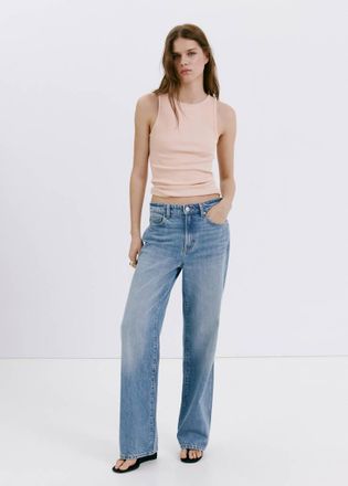 Mango Top coste cotone rosa pastello - Donna - XS - MANGO