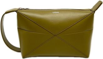Loewe Puzzle Khaki Leather Clutch Bag (Pre-Owned)