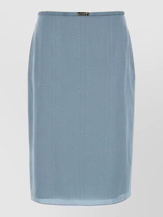 Gucci silk skirt elastic waistband back slit