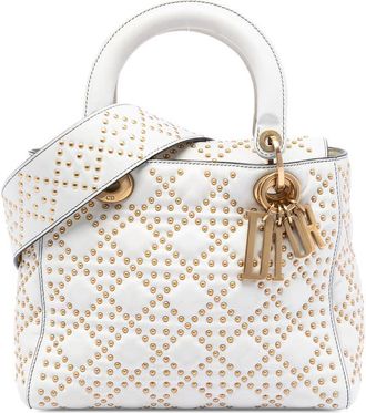 Dior Pre-owned Dior Medium Lambskin Cannage Studded Supple Lady Dior Ladies 01-BO-0197