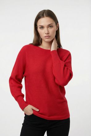 Only Carmakoma Strickpullover ONLY CARMAKOMA CARNEW ADALINE LIFE L/S PULLOVER KNT, Damen, Gr. L, high risk rot, Strick, Obermaterial: 80% Viskose, 20% Nylon, unifarb