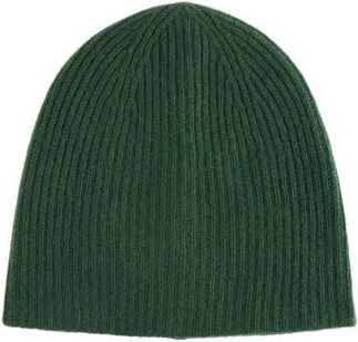 Amicale Cashmere Cashmere Double Layer Rib Knit Beanie in Cedar at Nordstrom Rack
