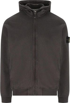 Stone Island Gray Zip-Up Hoodie