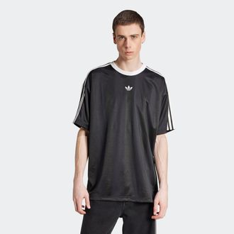 adidas T-Shirt ADIDAS ORIGINALS JACQUARD JERSEY, Herren, Gr. XXL, weiss (schwarz, wei&szlig;), Obermaterial: 100% Polyester, Rundhals, Shirts T-Shirt, lockere Pass