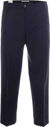 BRIGLIA 1949 Navy Blue Straight Flat Front Pants