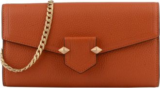 Pourchet Tassen, Dames, Oranje, ONE Size, Leer, Pochette S&egrave;vres