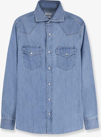 Brunello Cucinelli Camicia in denim - BRUNELLO CUCINELLI - gender_Man