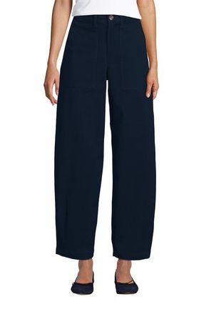 Lands End High Rise Barrel Leg Chino Pants in Radiant Navy at Nordstrom, Size 18 Tall