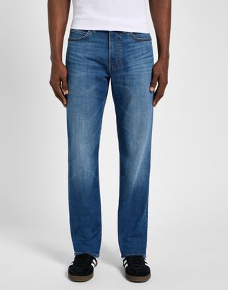 Lee Straight-Jeans LEE LEE X STRAIGHT, Herren, Gr. 34, L&auml;nge 34, blau (creek), Denim/Jeans, Obermaterial: 55% Baumwolle, 32% Lyocell, 13% Polyester, regul