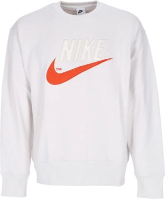 Nike Lichtgewicht Trend Fleece Crewneck Sweatshirt - Heren - Sportshirts - Wit - XL - Fitness