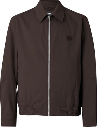 HUGO BOSS Stretch Katoenen Jas - Heren - Zomerjassen - Bruin - 4XL - Katoen - Jassen