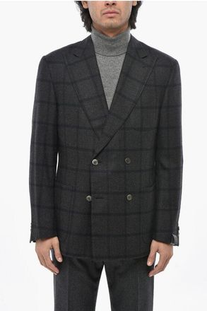 Corneliani Blazer Doppiopetto ACADEMY SOFT Motivo Windowpane taglia 54