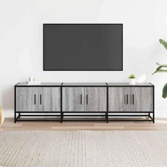 Berkfield Home TV Cabinet Grey Sonoma 150x35x41 cm Engineered Wood & Metal | Size: 150 x 35 x 41 cm