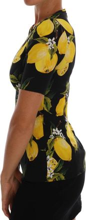 Dolce & Gabbana Womens Multicolor Lemon Silk Stretch T-Shirt