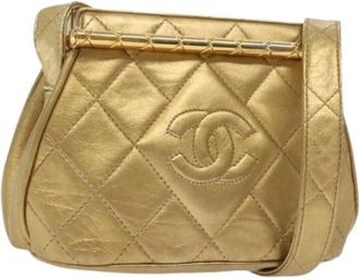 Chanel Pre-owned Leather chanel-bags - Dames - Vintage Handtas - Geel - ONE Size - Vintage