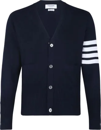 Thom Browne Cardigan classico con scollo a V - Blu