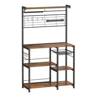 Vasagle Estanter&iacute;a de cocina de 42 x 90 x 167,3 cm de color marr&oacute;n y negro