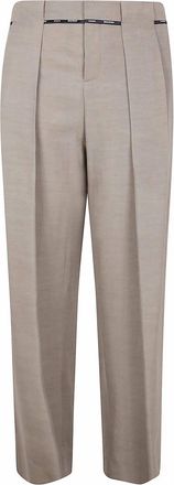 Balmain Taupe Cupro Pleated Pants