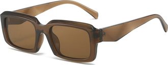 Generic Small Frame Outdoor Men Sunglasses Vacation Women Commuter Sports Sun Glasses(Brown)