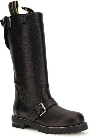 Fendi Hammered Calfskin Boots - Black