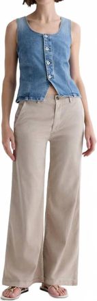 AG - Adriano Goldschmied Caden Wide Leg Trouser In Sulfur Simple Taupe