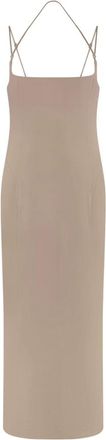 The Attico Midi Jurk van Virgin Wol - Dames - Casual kleedjes - Beige - M - Wol - Kleedjes