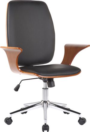 Clp Silla De Oficina Burbank Nogal/negro Simil Cuero