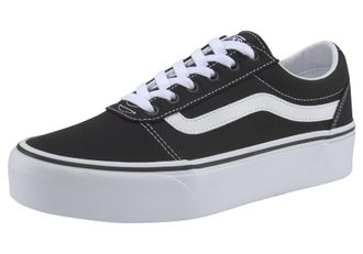 Vans Plateausneaker VANS Ward Platform, Damen, Gr. 42, schwarz-weiss (schwarz, wei&szlig;), Textil, Schuhe Plateausneaker, aus textilem Canvas-Material