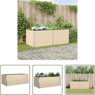 vidaXL Vaso esterno - Fioriera Avorio 195 x 100 x 75 cm Acciaio zincato