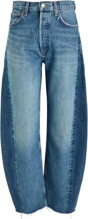 A Gold E Agolde Luna Barrel-leg Jeans - Dark Blue - 32 (W32 / UK14-16 / L)