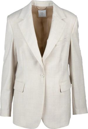 Eleventy Lam&eacute; jas met Metalen Draden - Dames - Blazers - Beige - S - Wol - Jassen