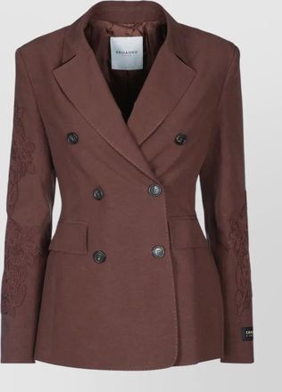 Ermanno Scervino double breasted blazer notch lapels embroidery