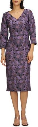 JS Collections Elliana Long Sleeve Sheath in Lilac at Nordstrom Rack, Size 6